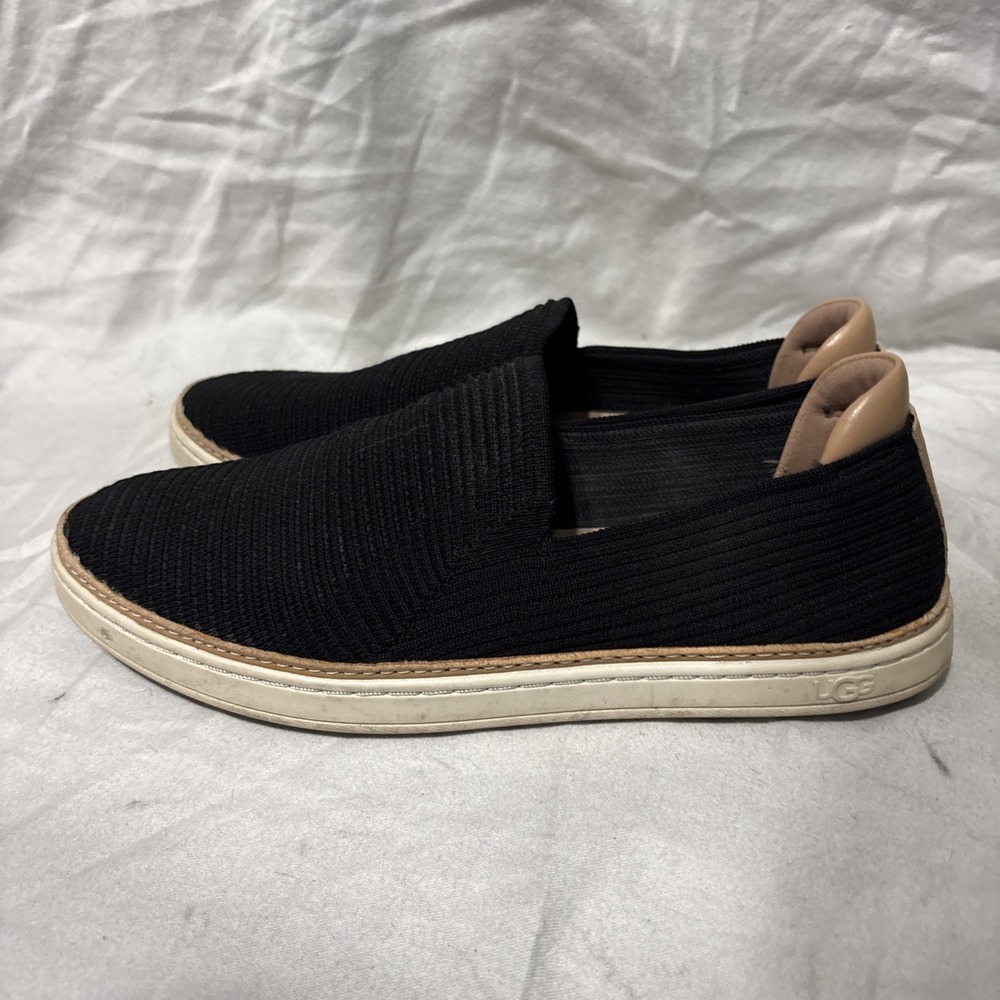 UGG Solid Black Fabric W/ Leather Trim Slip On Casual Shoes US Size 7.5 Women - Picture 4 of 10